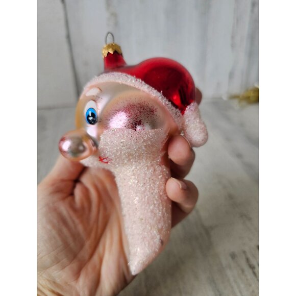 Radko cheeky st nick Italian Santa beard bust vintage ornament Xmas tree - Picture 7 of 9